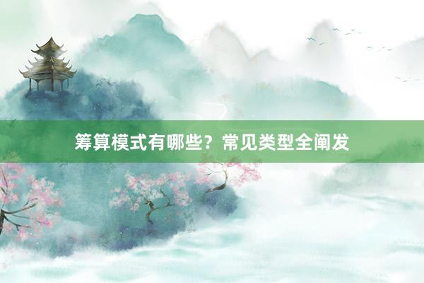 筹算模式有哪些？常见类型全阐发