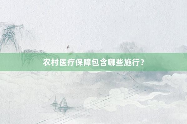 农村医疗保障包含哪些施行？